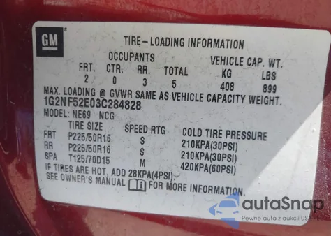 2003 Pontiac Grand Am Se1 из США, поврежденный, VIN 1G2NF52E03C284828